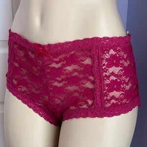 PINK K Lace Hipster Bikini Panties Underwear 1X Burgundy